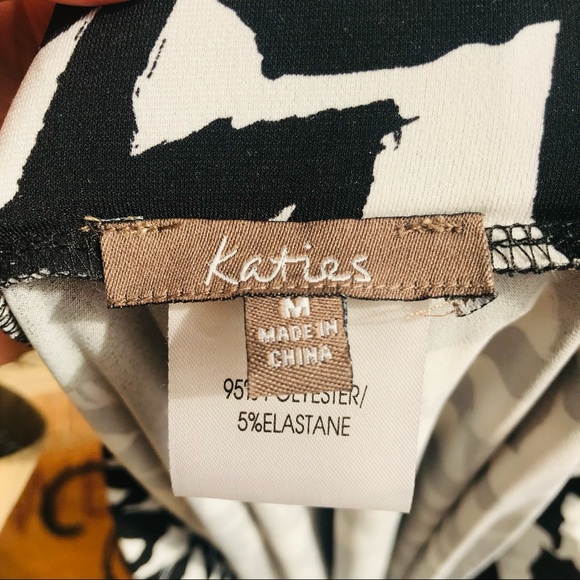 KATIES Asymmetrical Stretch Skirt Black White Size M Smart Casual Event Party - Picture 5 of 7